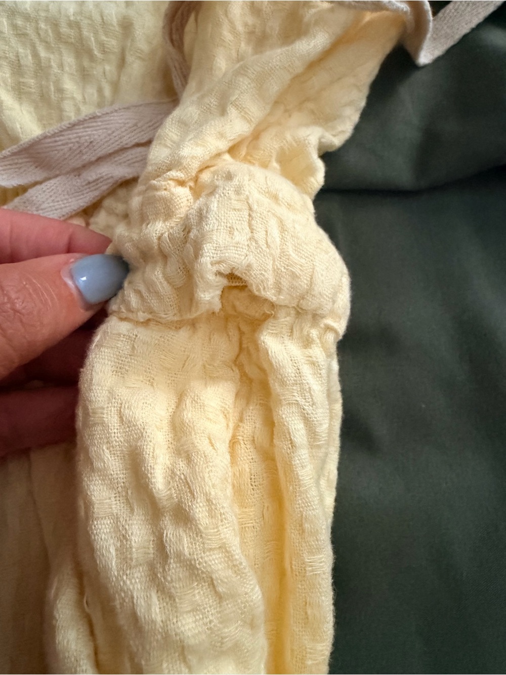 **Flawed** Free People Yellow Button-Front Textured Jumpsuit - Picture 3 of 11